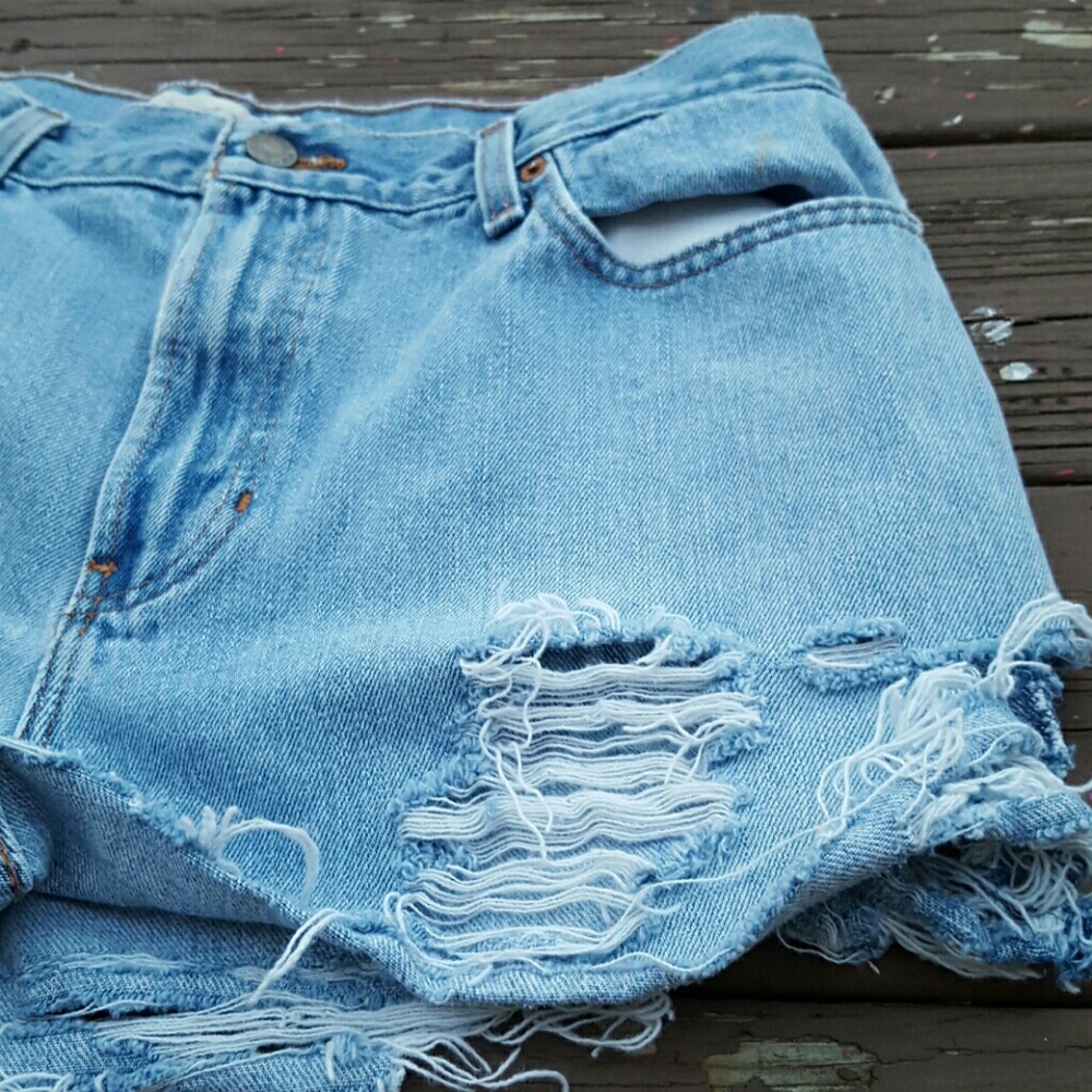 Custom Made Ripped Jean Shorts - image 2