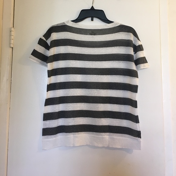 {J.Crew} Linen Striped Tee Size XXS - Picture 4 of 4