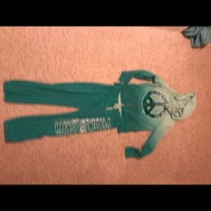 Girls Justice sweatsuit size 12 jacket 10 pants