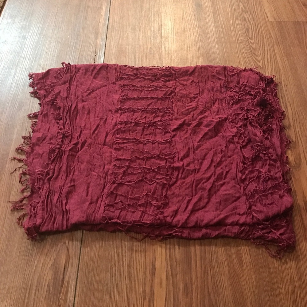Deep red infinity scarf