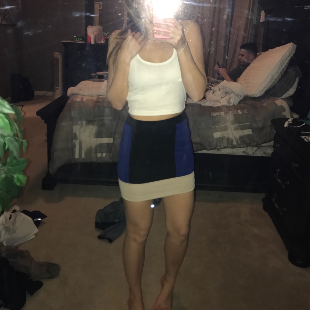 Color block forever 21 mini skirt sz S