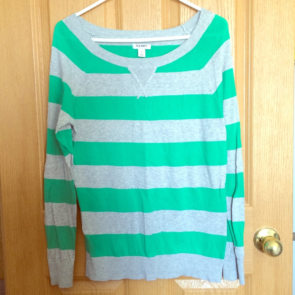 Green striped sweater