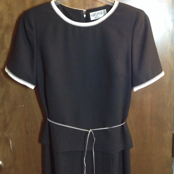 Kasper Black White Dress Sz 4 - Picture 1 of 4