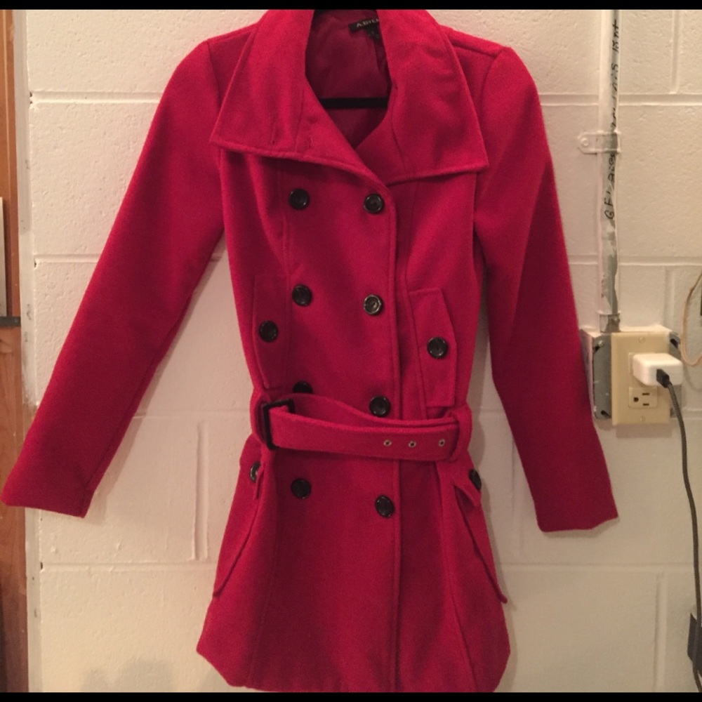 A. Byer red trench coat S