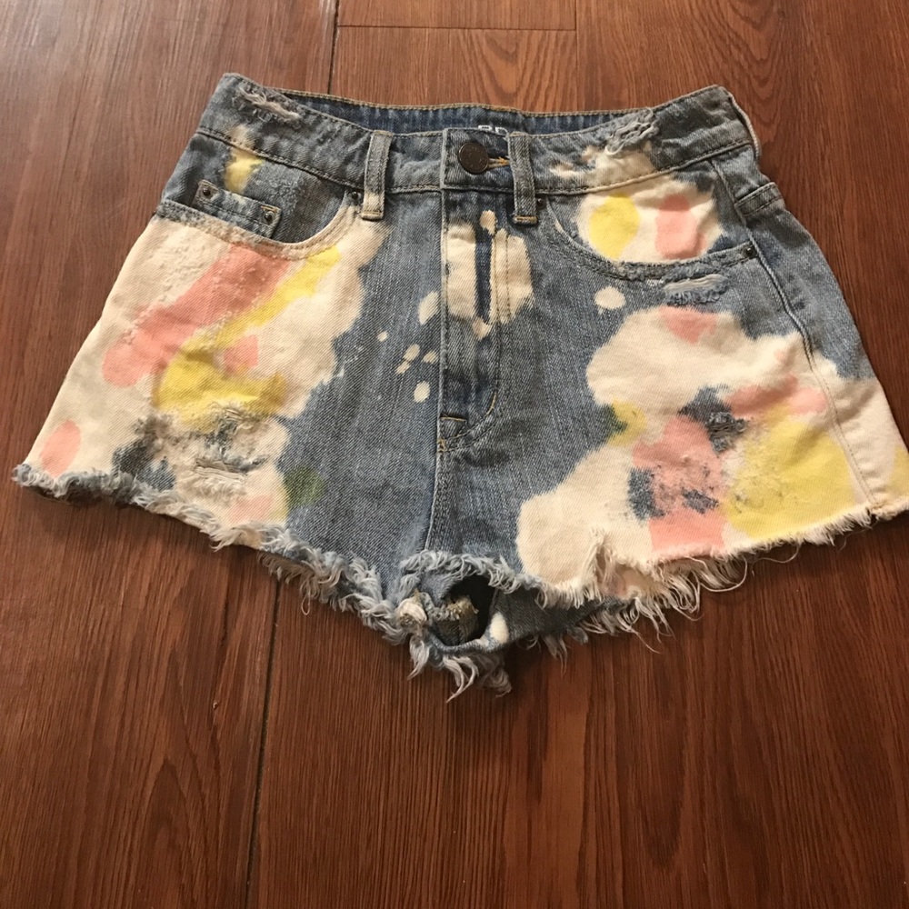 UO high waisted jean shorts