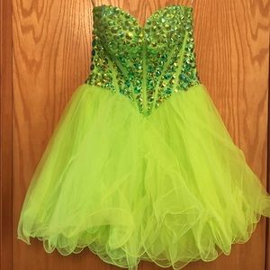 Sherri Hill Lime Green Short Prom Dress