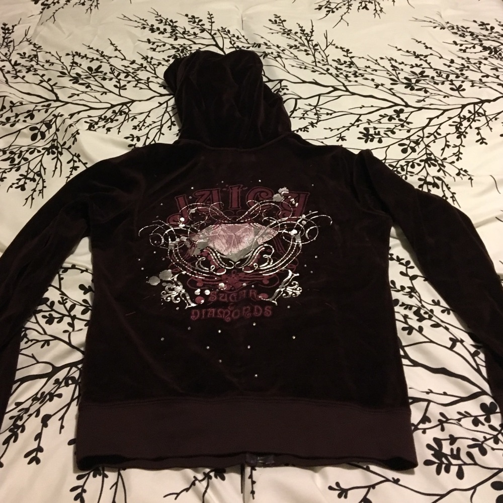 Burgundy juicy couture velour zip up!