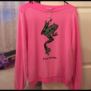 wildfox keep kissing frogs pullover sweater