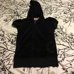 Juicy couture velour short sleeve zip up!