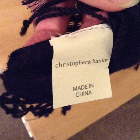 Navy Blue Christopher & Banks Scarf NWOT - Picture 2 of 2