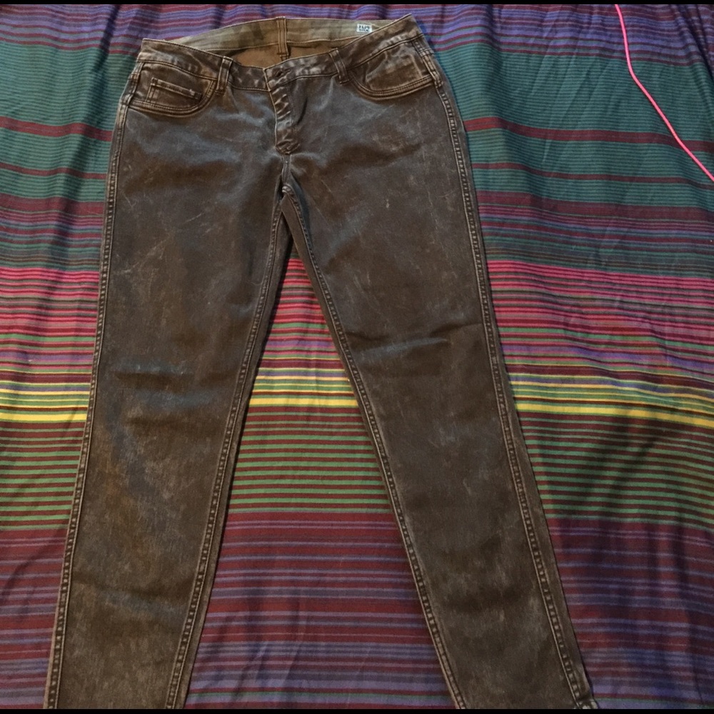 Black Acid Wash Reversible Camo Pants