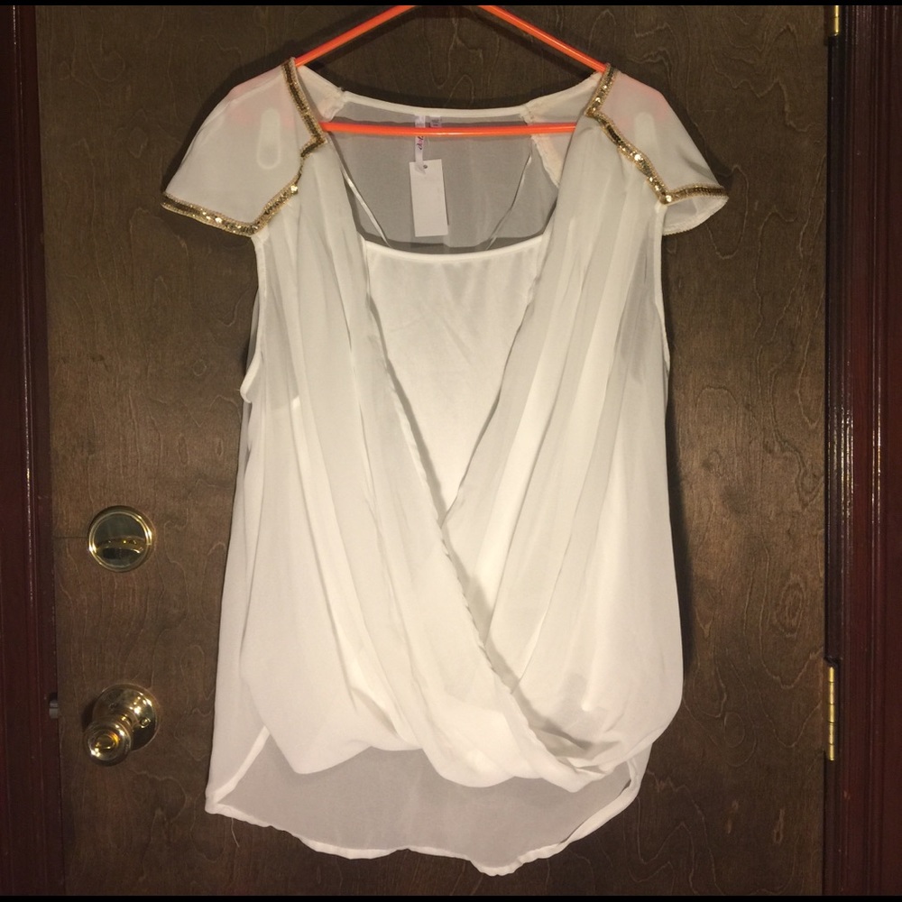 White & Gold Blouse