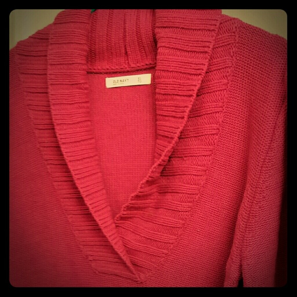 Heavy V-neck Sweater-dark pink - Picture 1 of 4