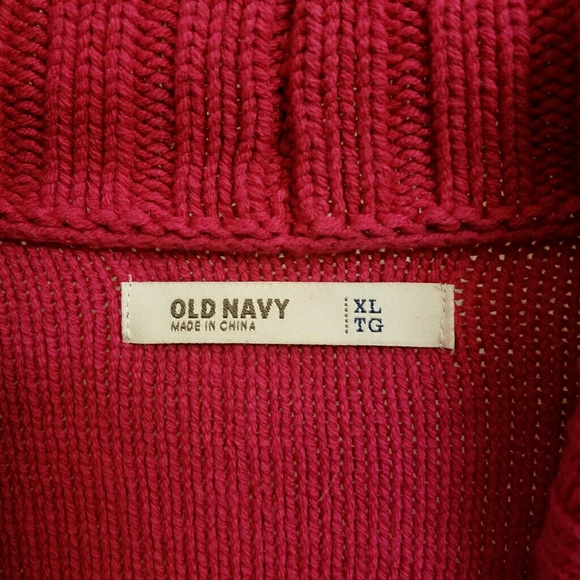 Heavy V-neck Sweater-dark pink - Picture 4 of 4