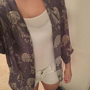Purple and tan cardigan