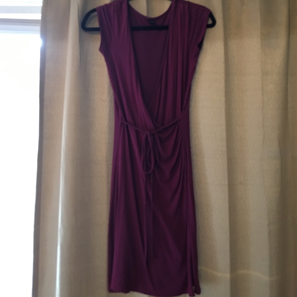 Purple wrap around "look" dress