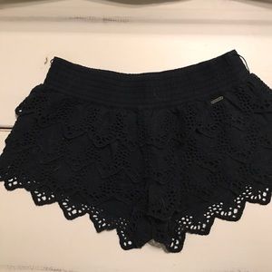 Navy blue lace shorts
