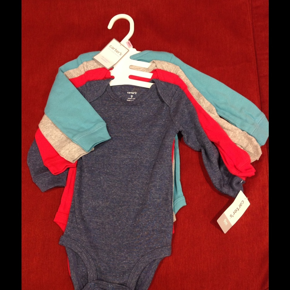 NWT Carter's Set of 4 Long Sleeved Bodysuit/Onesie