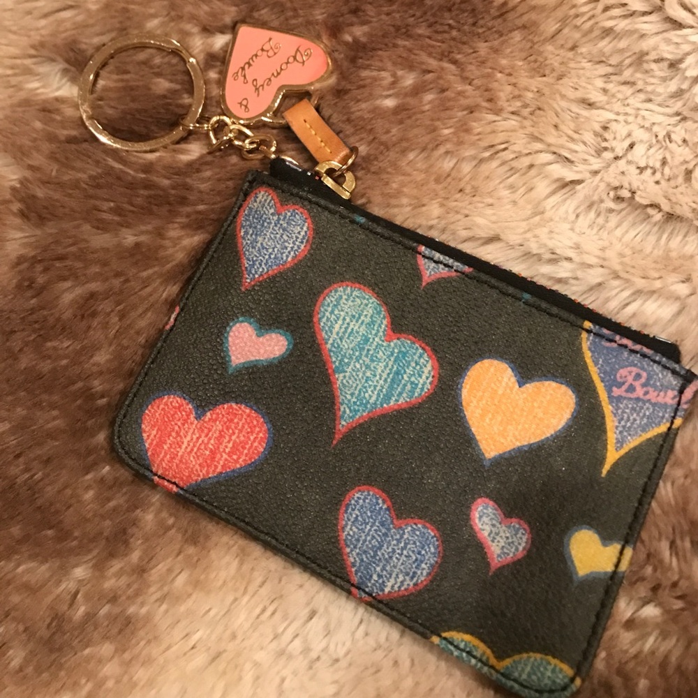 Dooney & Bourke multi colored heart wallet