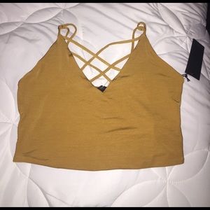 BRAND NEW FOREVER 21 MUSTARD CROP TOP!