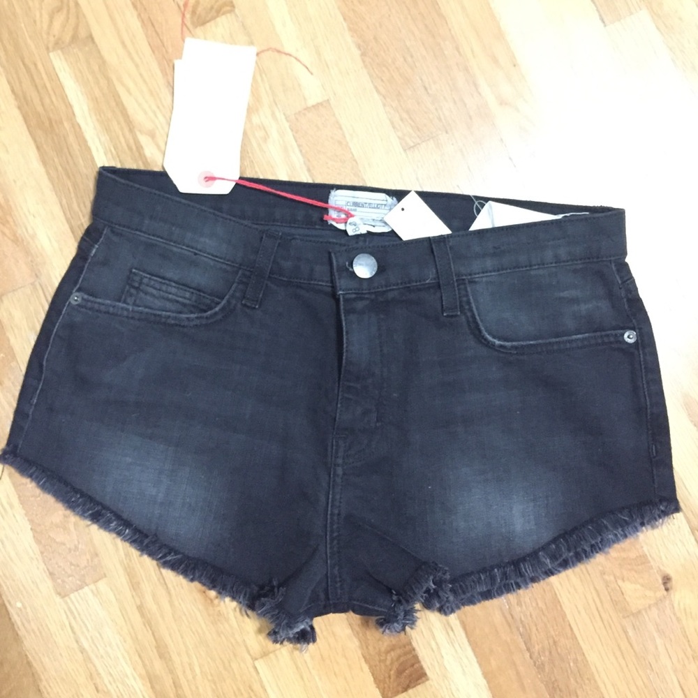 Current/Elliott Black Denim Cut Off Shorts