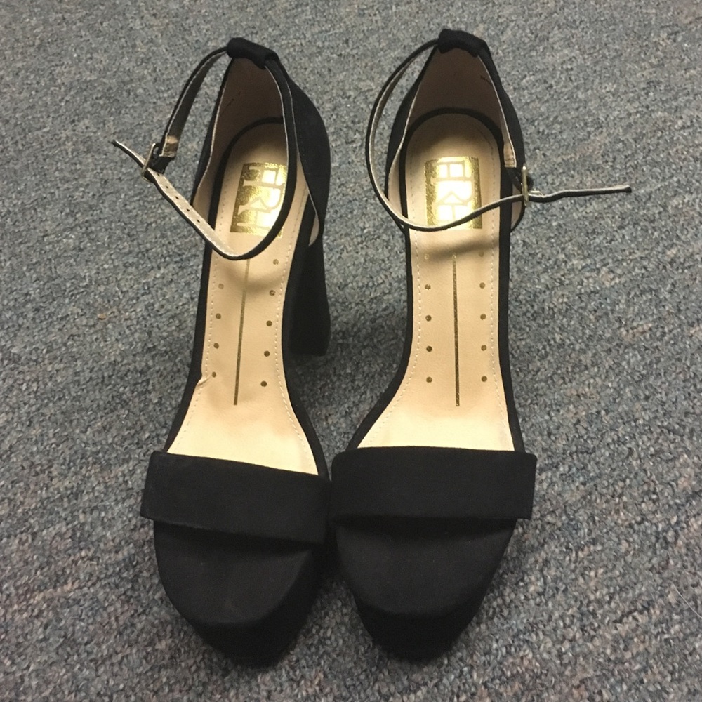Black ankle strap heels