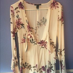 Forever 21 Floral Self-Tie Romper