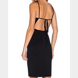 Clayton backless black midi dress size S