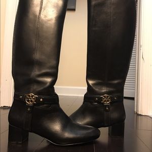 Black Leather Tory Burch Knee High Boot 7M