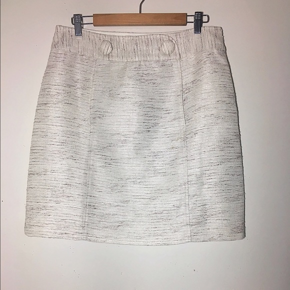 Ann Taylor Dresses & Skirts - Ann Taylor mod metallic tweed button skirt 12