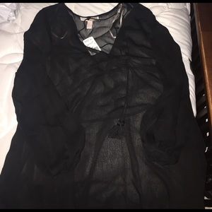 BRAND NEW FOREVER 21 BLACK TRANSPARENT TUNIC!