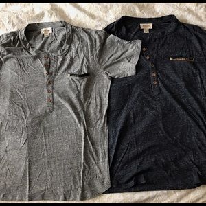 Diesel French Terry Henley Tshirts Lot of Two Lrg