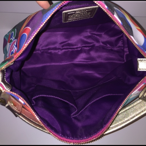 Coach colorful Poppy Handbag w/ charms - Picture 4 of 6