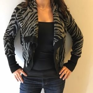 Cropped Zebra Cardigan