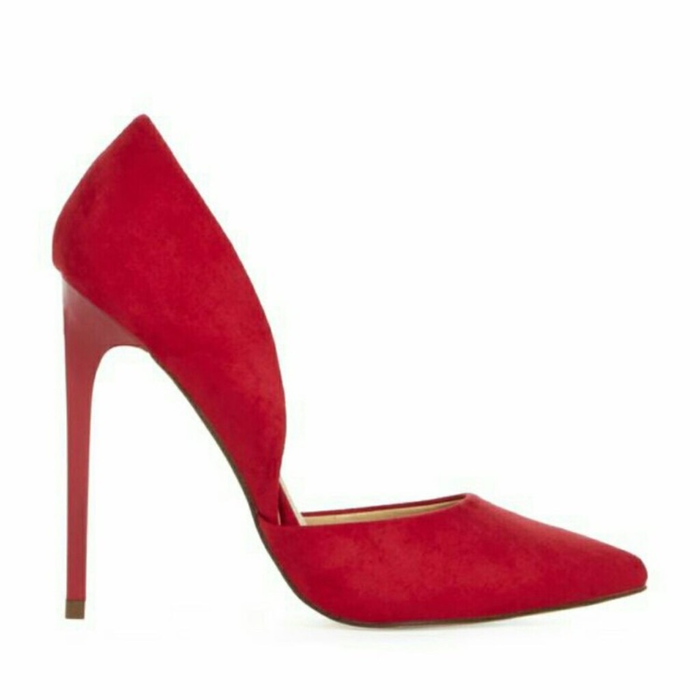 Tills Red Faux Suede Stiletto Heel