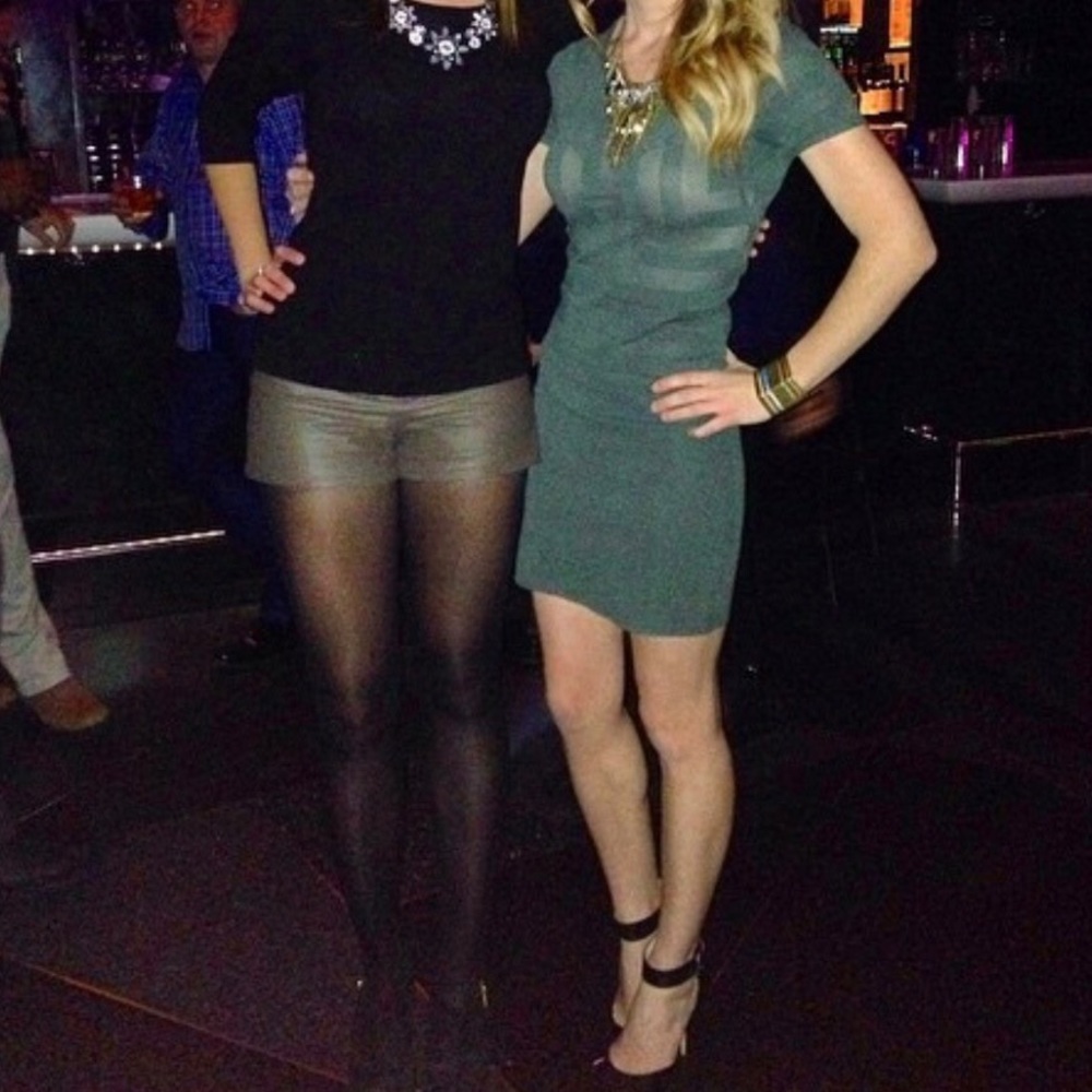 French Connection dark green dress