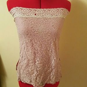 Soft medium lace tube top