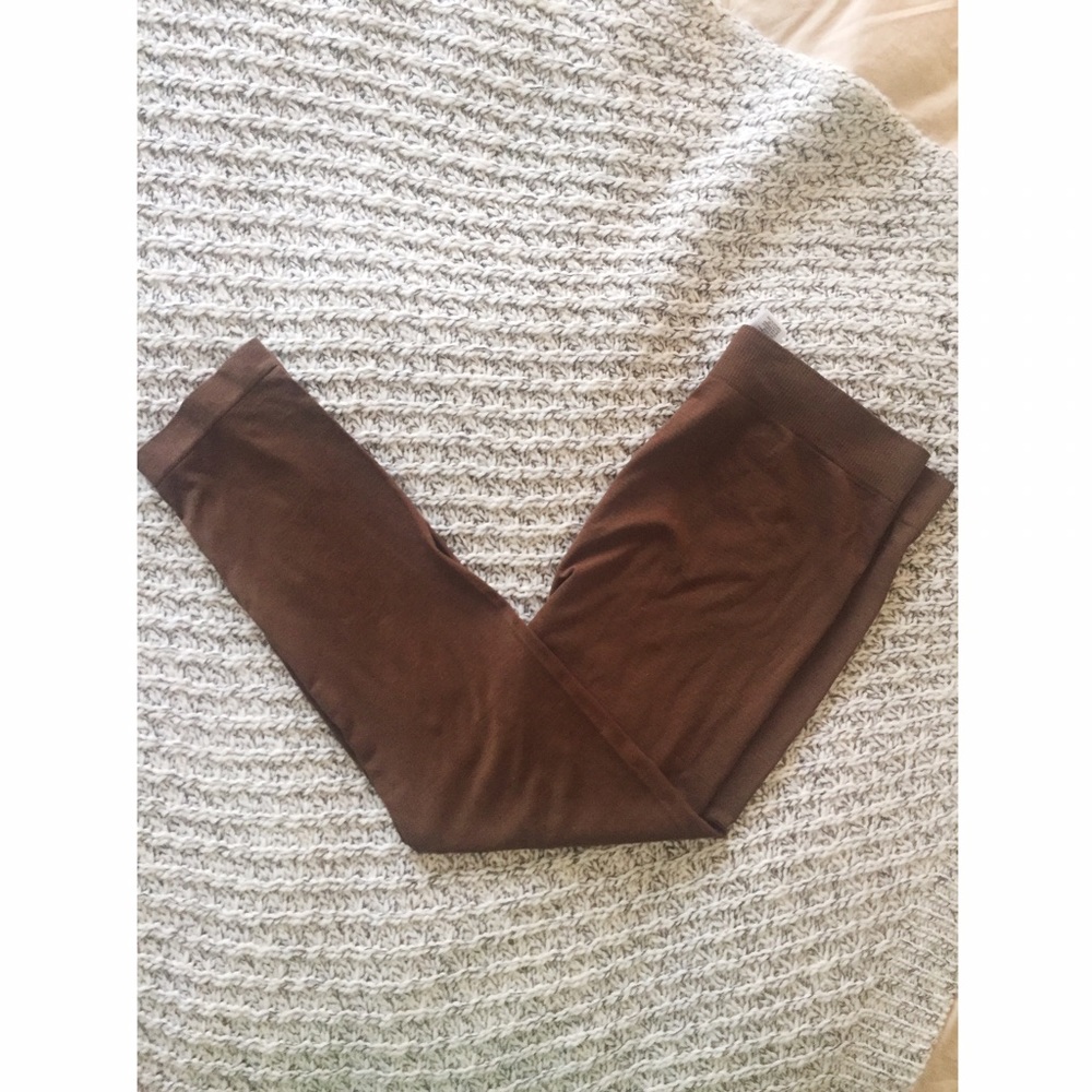 Brown crop leggings