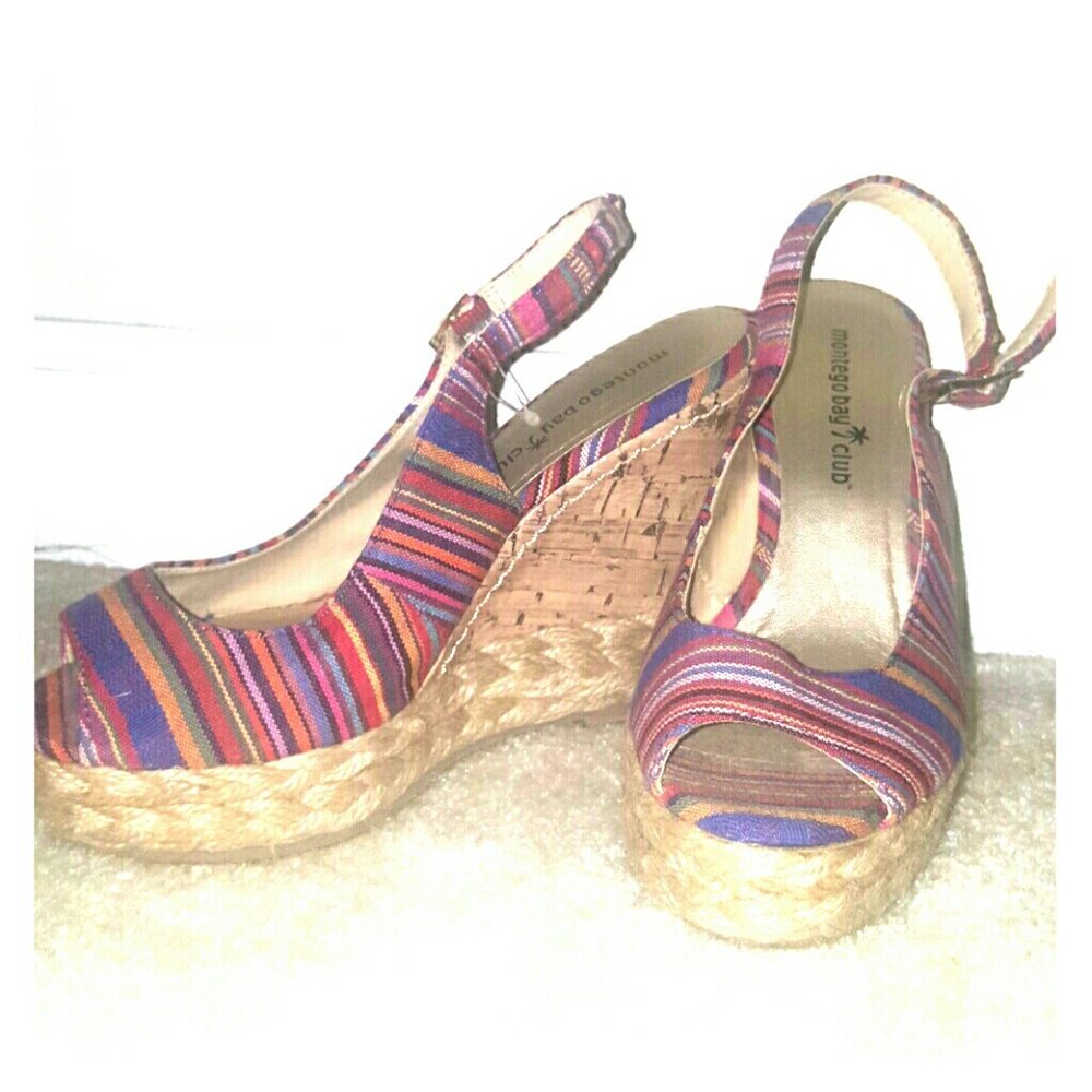 Pink/purple montego bay club wedges