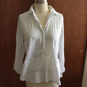 J. Crew polka dot pop-over shirt