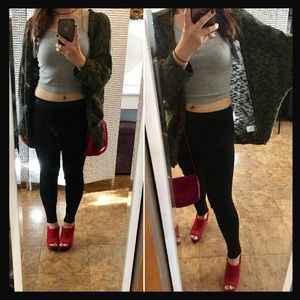 L green and black batwing knit cardigan jacket