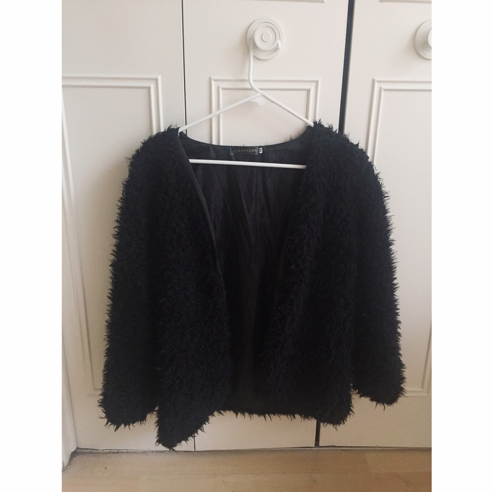 Black fuzzy jacket
