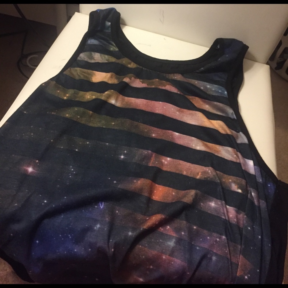 Fort Knox Large men cosmic stripped tank top.