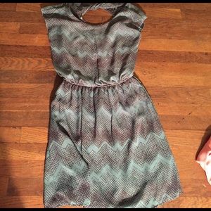 Teal and gray dress