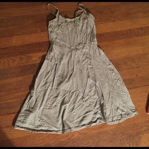 Black and white striped dress