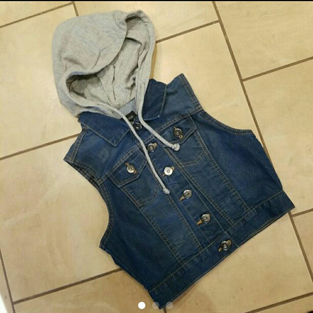 Hooded Jean Vest