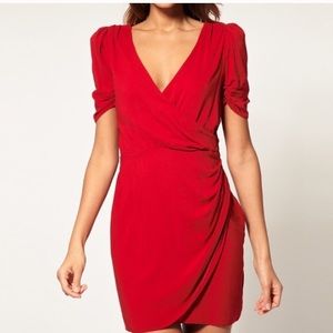 ASOS red wrap dress