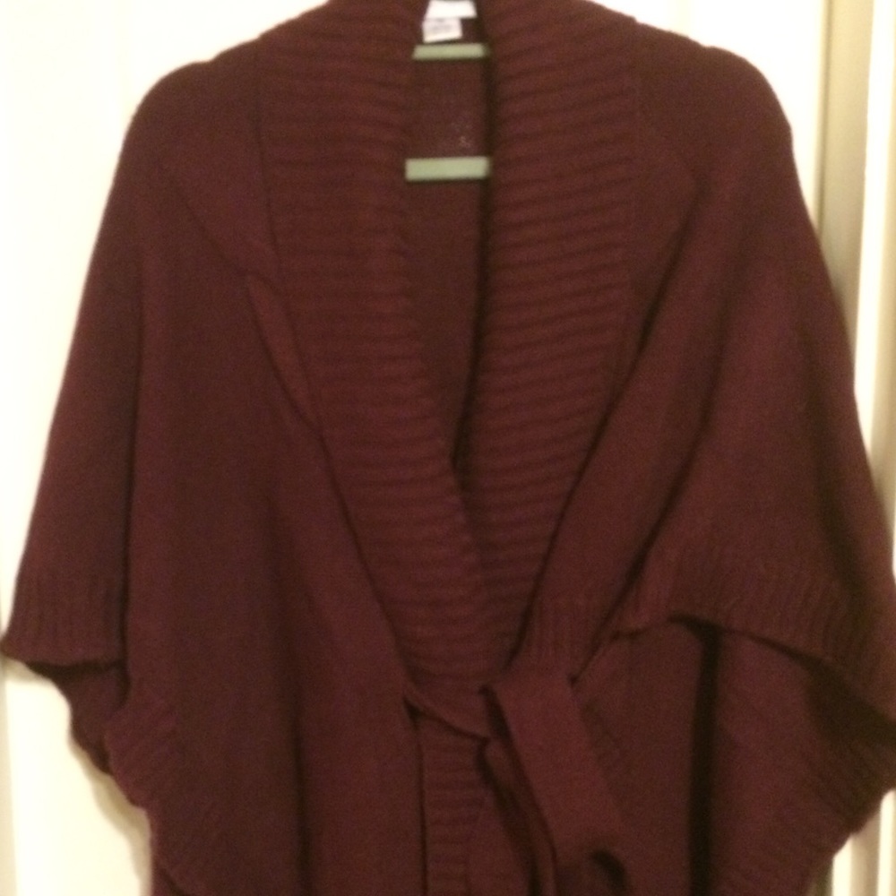 New York & Company Burgundy Wrap Sweater