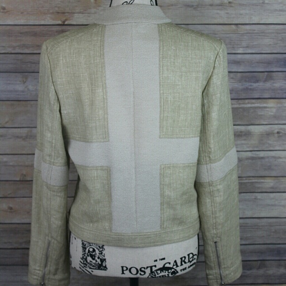 St. John Sport Linen Blend Full Zip Jacket M - Picture 2 of 4
