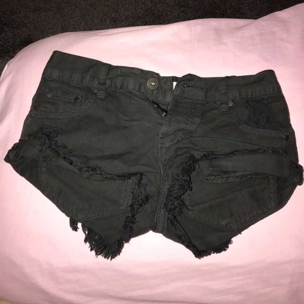 Black booty shorts